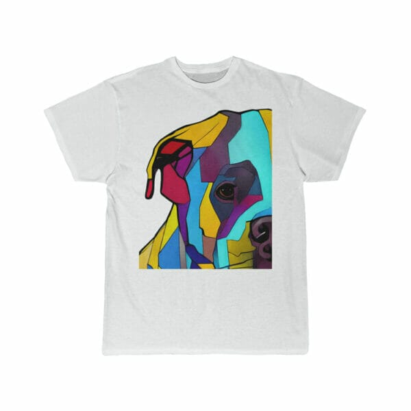 A colorful pitbull dog on a white t-shirt for Dog Abstract Men Short Sleeve Tee. A colorful pitbull dog on a white t-shirt for Dog Abstract Men Short Sleeve Tee.