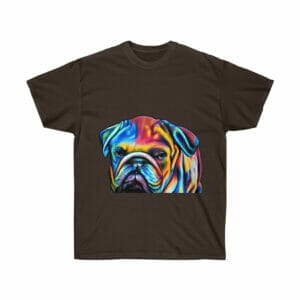 Custom Bulldog apparel featuring a Bulldog head and body design on an Ultra Cotton Tee.