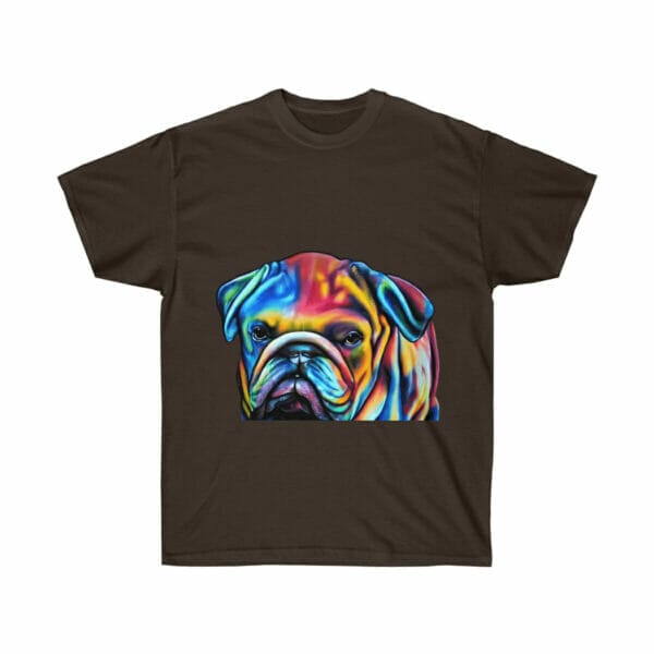 Custom Bulldog apparel featuring a Bulldog head and body design on an Ultra Cotton Tee.