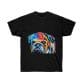 A colorful bulldog design on a Bulldog Head and Body Unisex Ultra Cotton Tee.