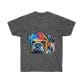A colorful bulldog design on a Bulldog Head and Body Unisex Ultra Cotton Tee, perfect for fans of bulldogs.