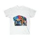 An image of a colorful bulldog on custom Bulldog Head and Body Unisex Ultra Cotton Tee.