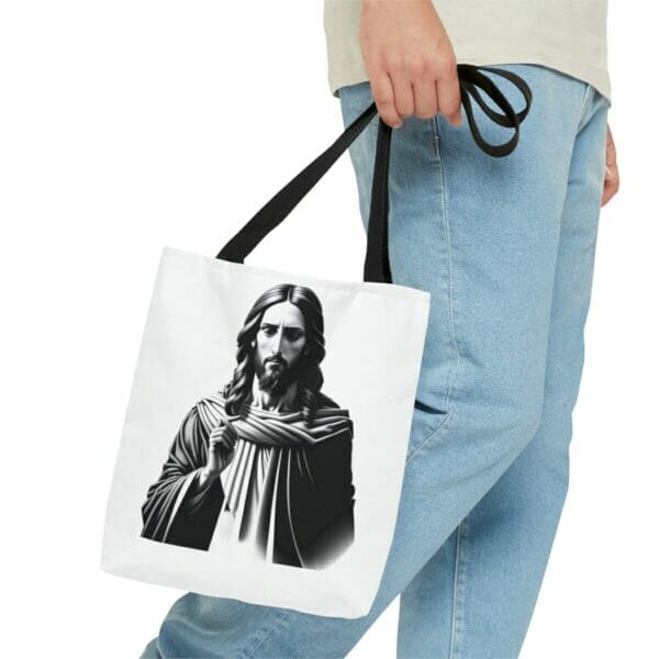 Jesus Tote Bag with a Jesus design. Jesus Tote Bag with a Jesus design.