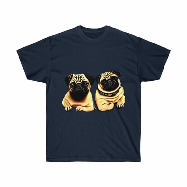 Two Twin Pug Unisex Ultra Cotton Tees perfect for women. Two Twin Pug Unisex Ultra Cotton Tees perfect for women.