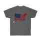 Gray American Flag Map Unisex Ultra Cotton Tee.