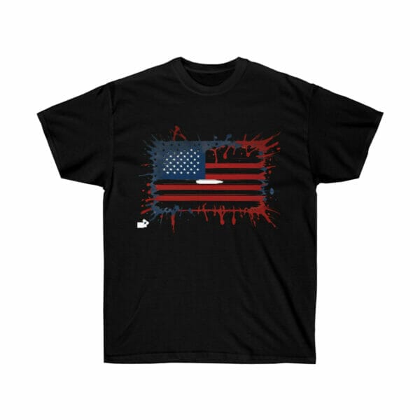 American Flag Action Painting Unisex Ultra Cotton Tee, t-shirt American Flag Action Painting Unisex Ultra Cotton Tee, t-shirt