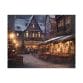 The Christmas Night Puzzle captures a quaint snowy town square adorned with festive holiday decorations, illuminated wooden stalls, and people savoring the cozy atmosphere.