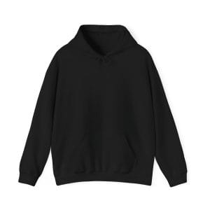 Happy Evil Snowman Unisex Heavy Blend™ hooded sweatshirt featuring a front pocket.